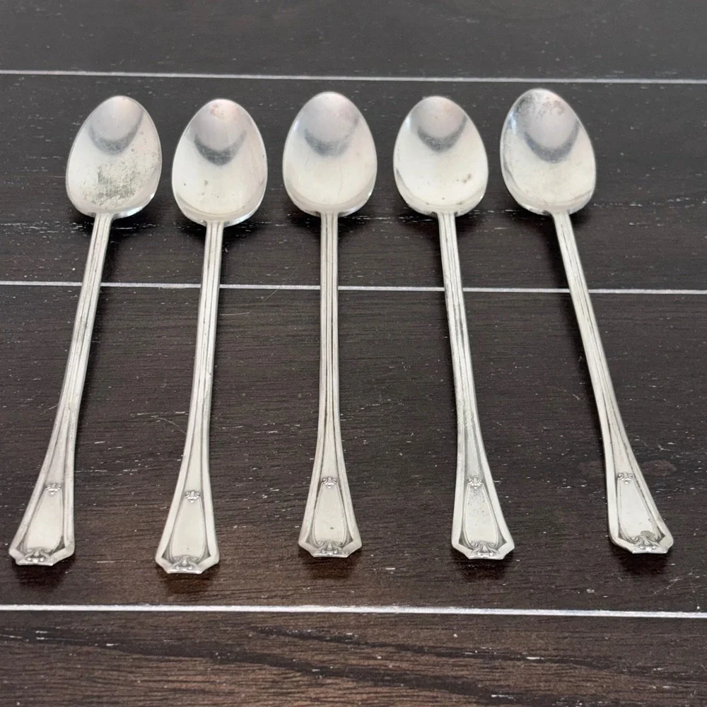 Capitol Silver Plate |‎ Carrollton | Vintage Iced Tea Spoons | Set of 5